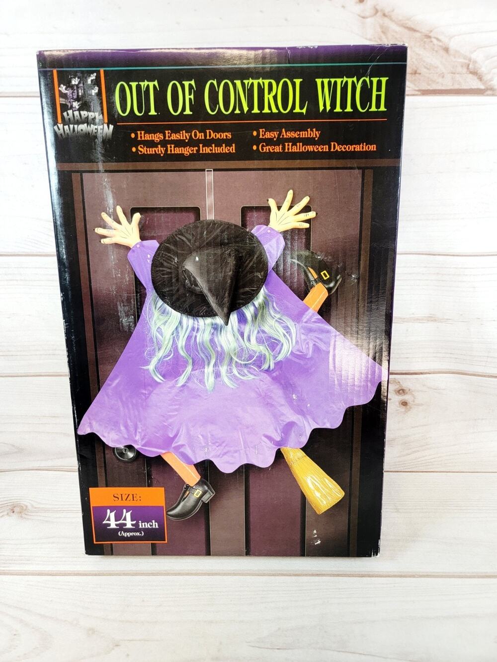 Vintage Out Of Control Witch Door Hanger Wreath Halloween 44 Inch NEW in Box